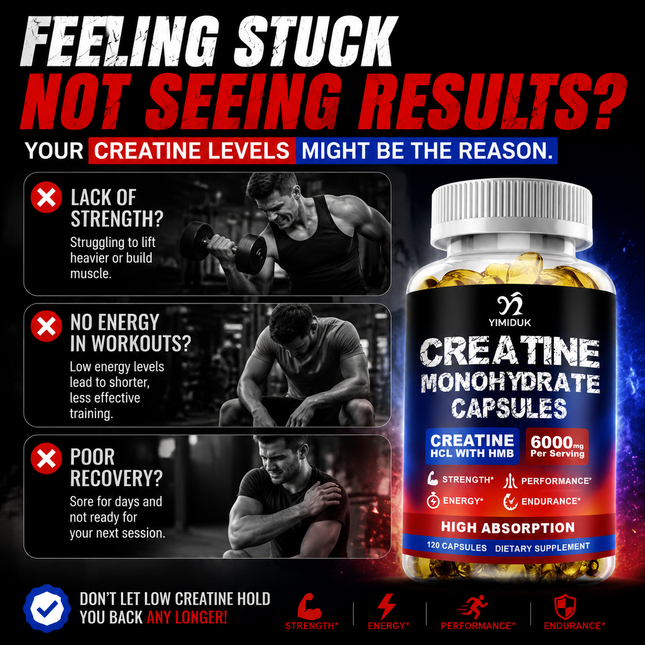 Creatine Monohydrate 6000mg Ca - Creatine Hcl Capsule avaliação e preço