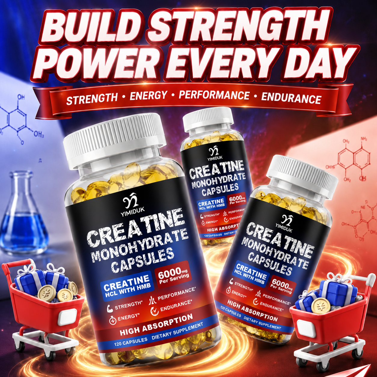 Creatine Monohydrate Capsules, - Creatine Hcl Capsule avaliação e preço