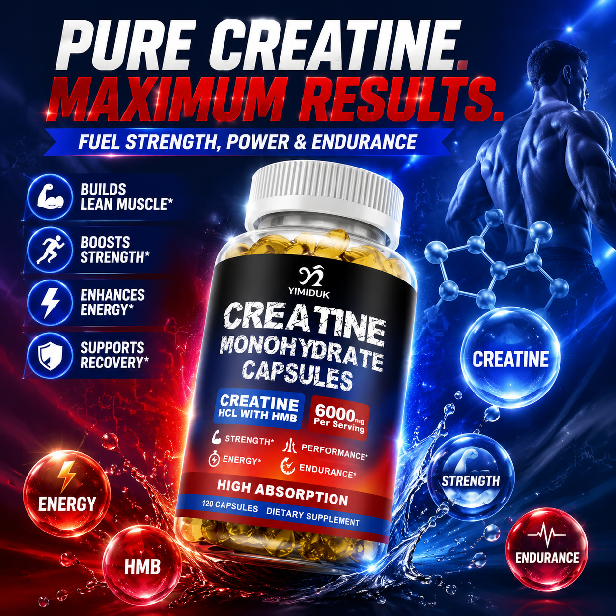 Creatine Monohydrate Capsules, - Creatine Hcl Capsule avaliação e preço