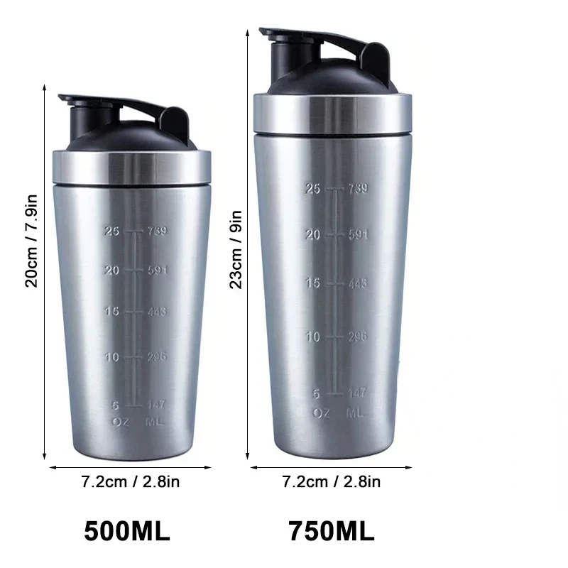 Stainless Steel Protein Shaker - Nutrition In Fitness avaliação e preço