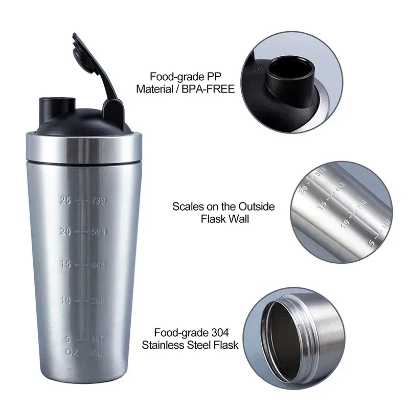 Stainless Steel Protein Shaker - Nutrition In Fitness avaliação e preço