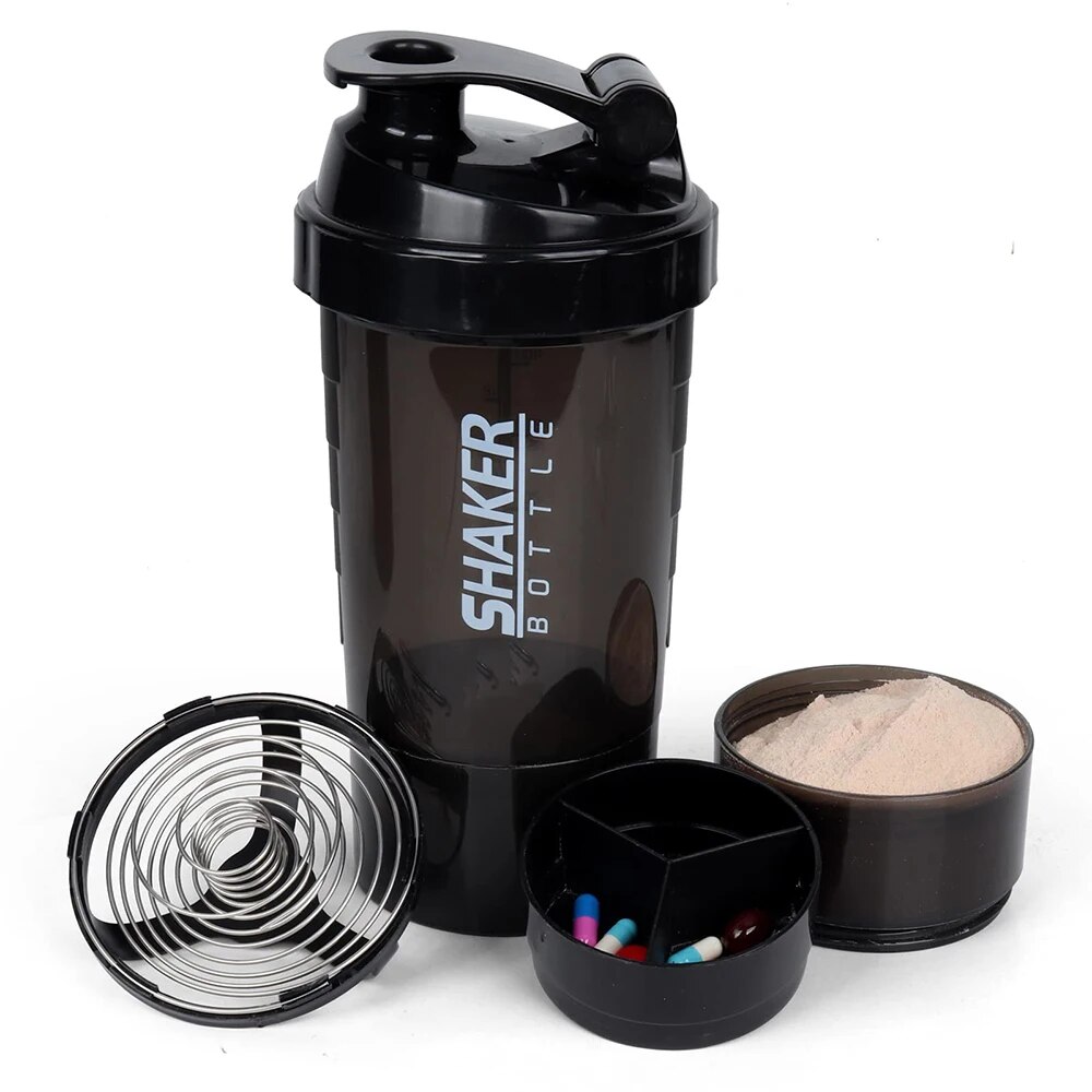 3 Layers Shaker Protein Bottle - Protein Shaker Bottle avaliação e preço