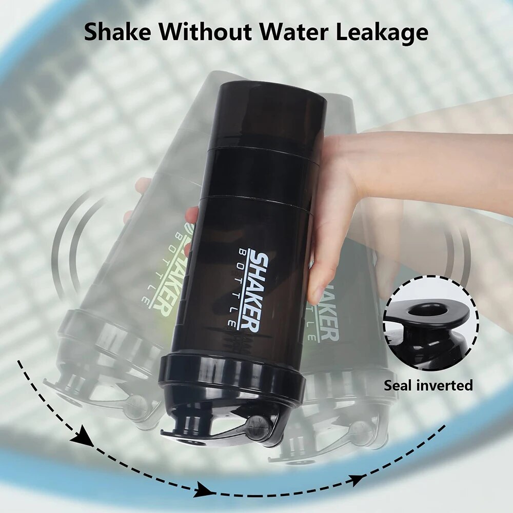 3 Layers Shaker Protein Bottle - Protein Shaker Bottle avaliação e preço