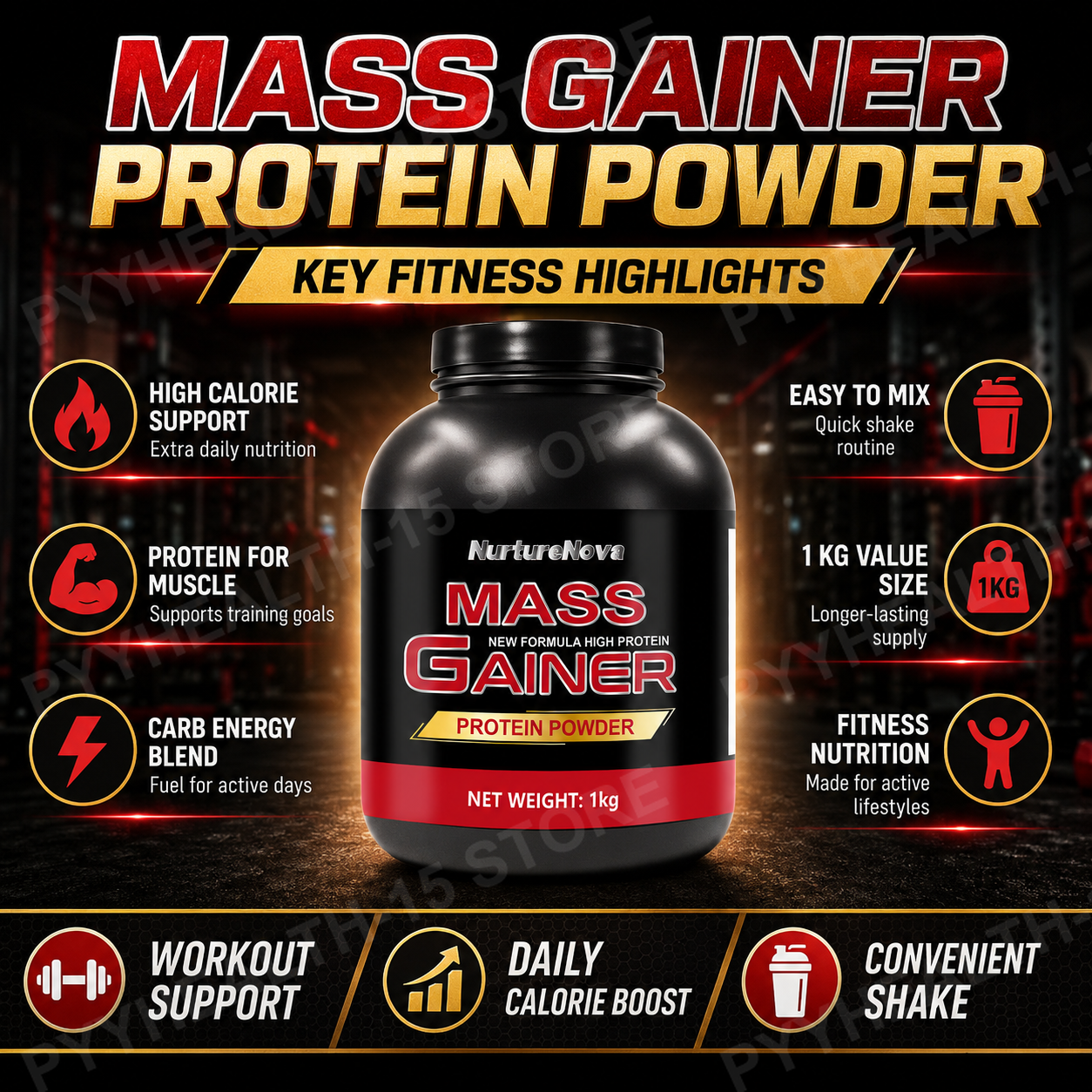 Mass Gainer Protein Powder 1kg - Nutrition In Fitness avaliação e preço