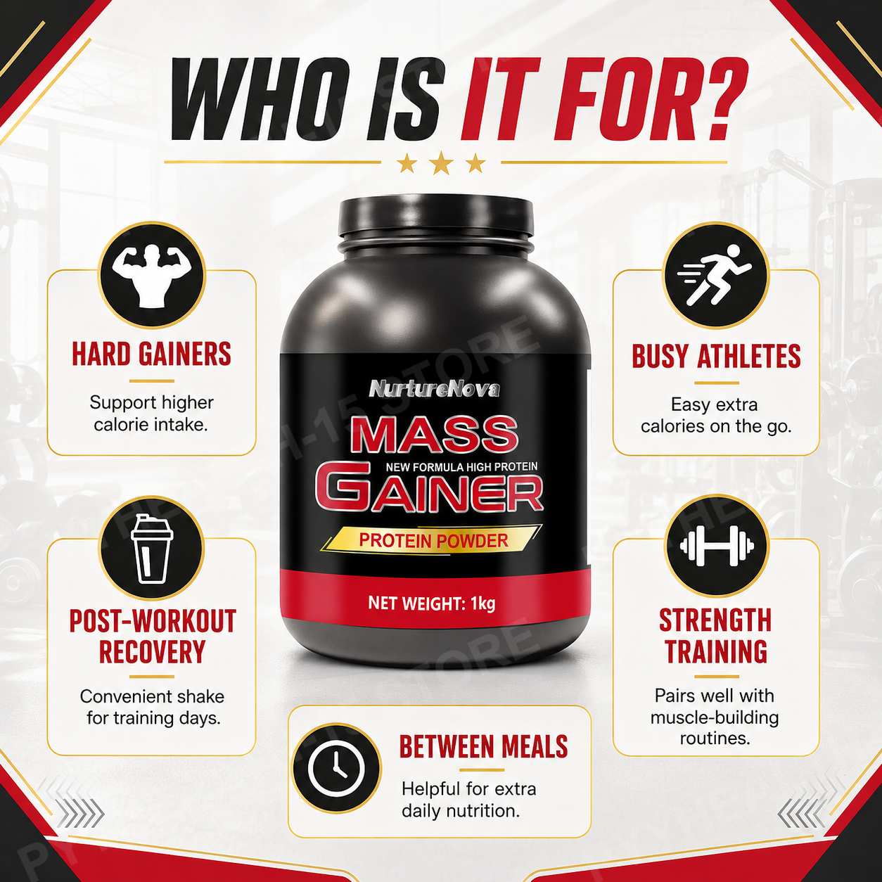 Mass Gainer Protein Powder 1kg - Nutrition In Fitness avaliação e preço