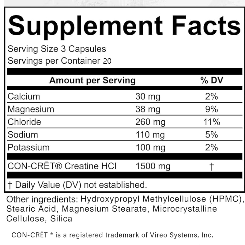 Creatine HCL Capsules 50 Serv/ - Creatine Hcl Capsule avaliação e preço